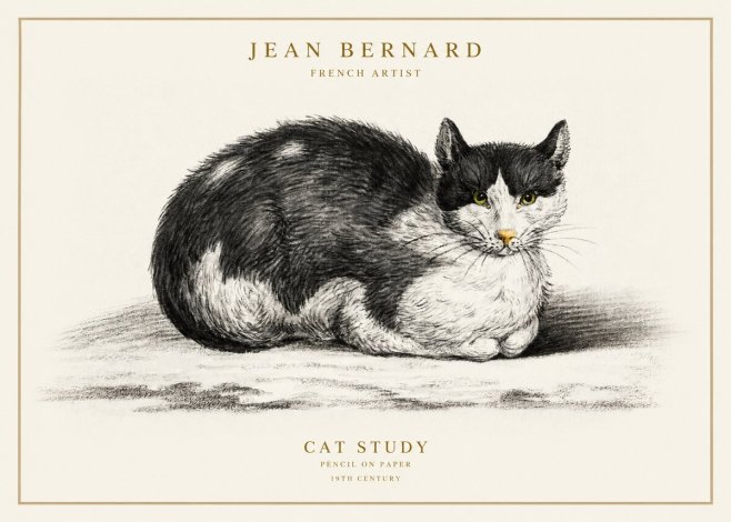 Jean Bernard Cat Study II No1 - Poszter