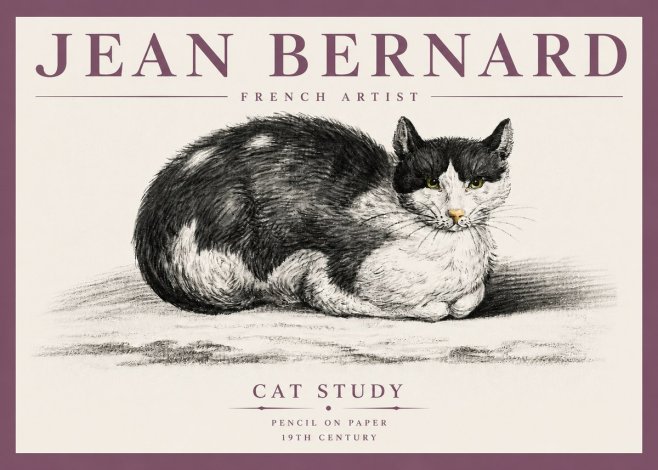 Jean Bernard Cat Study II No4 - Poszter