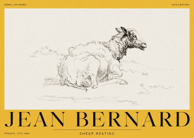 Jean Bernard Sheep Resting No2 - Poszter