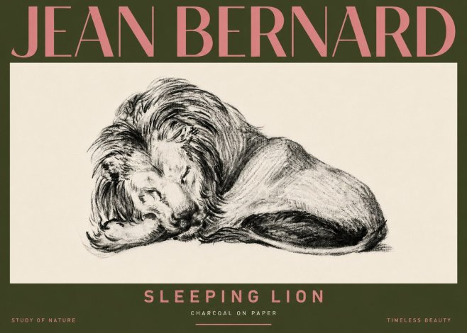 Jean Bernard Sleeping Lion No5 - Poszter