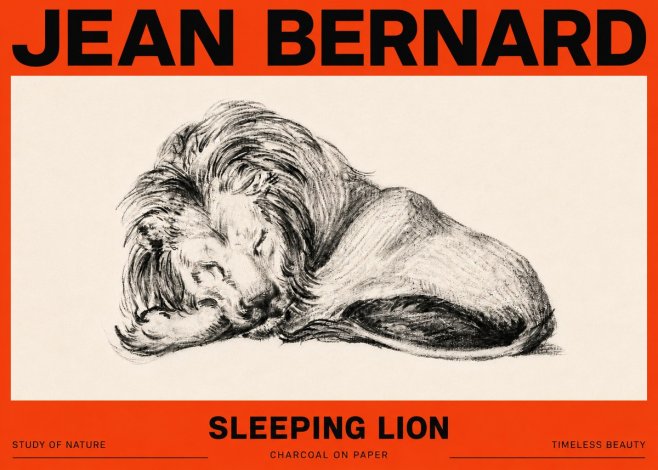 Jean Bernard Sleeping Lion No6 - Poszter
