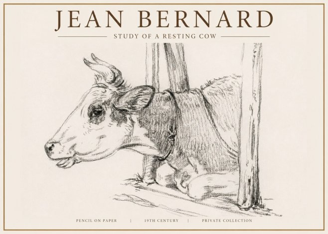 Jean Bernard Study of a Resting Cow II No4 - Poszter
