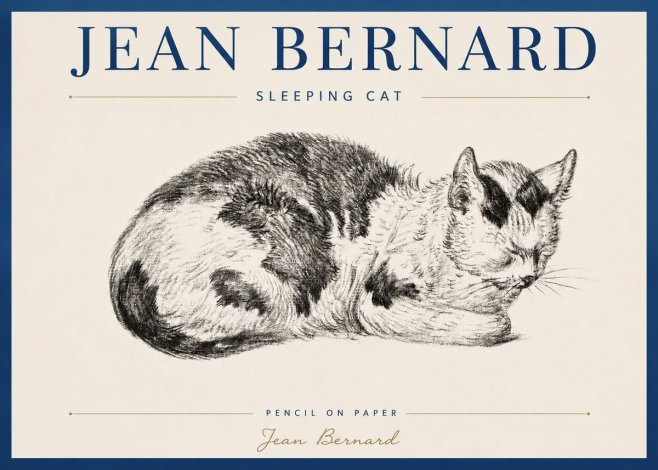 Jean Bernard Sleeping Cat I No3 - Poszter