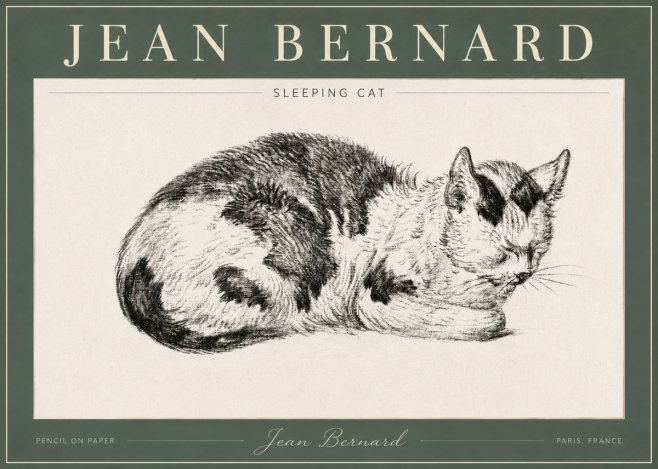Jean Bernard Sleeping Cat I No4 - Poszter