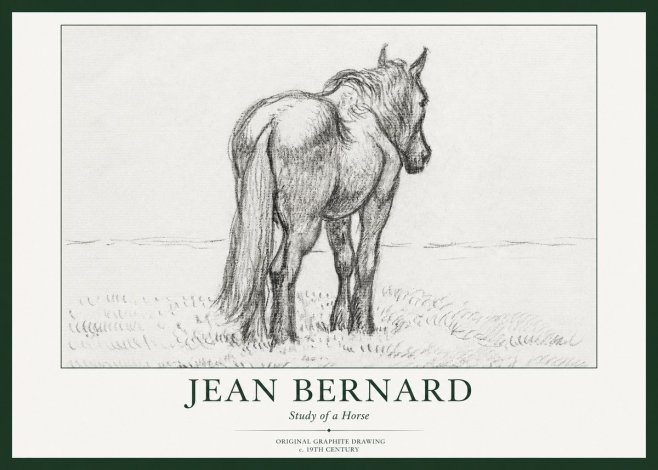 Jean Bernard Study of a Horse II No1 - Poszter