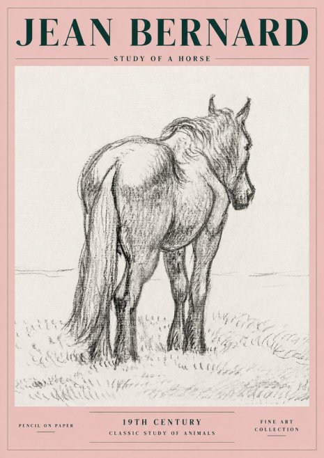 Jean Bernard Study of a Horse II No4 - Poszter