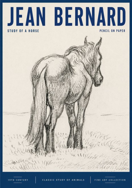 Jean Bernard Study of a Horse II No6 - Poszter