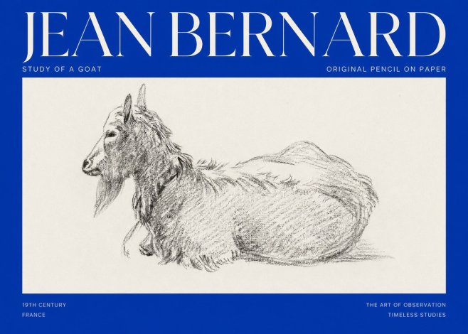 Jean Bernard Study of a Goat I No2 - Poszter