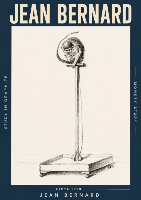 Jean Bernard Monkey Study No3 - Poszter