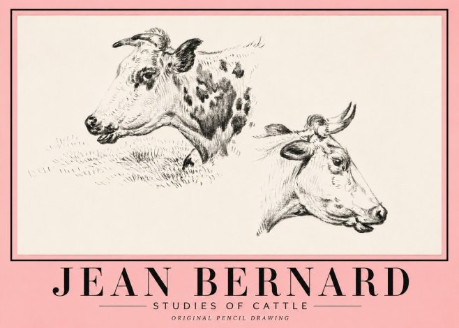 Jean Bernard Studies of Cattle I No5 - Poszter