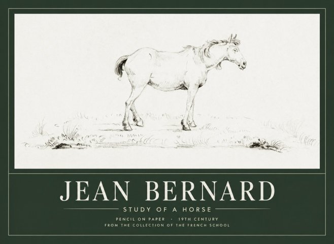 Jean Bernard Study of a Horse IV No1 - Poszter