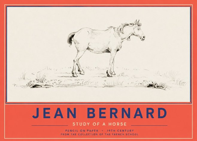 Jean Bernard Study of a Horse IV No2 - Poszter