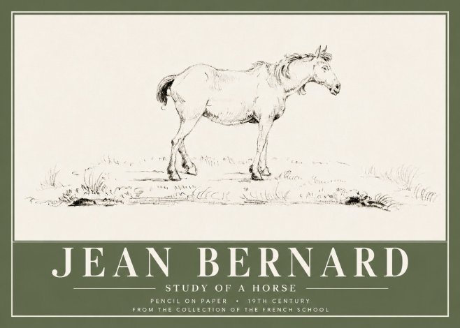 Jean Bernard Study of a Horse IV No6 - Poszter