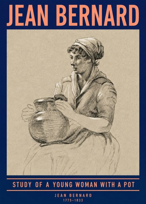 Jean Bernard Study of a Young Woman with a Pot No4 - Poszter