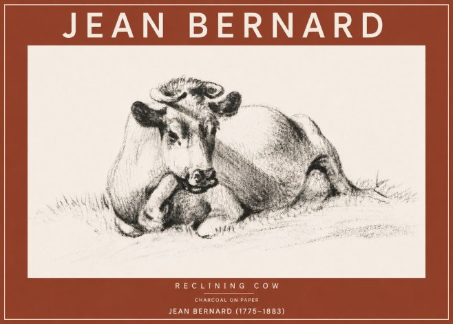 Jean Bernard Reclining Cow I No4 - Poszter