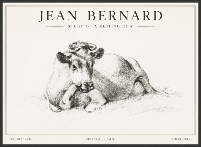 Jean Bernard Reclining Cow I No5 - Poszter