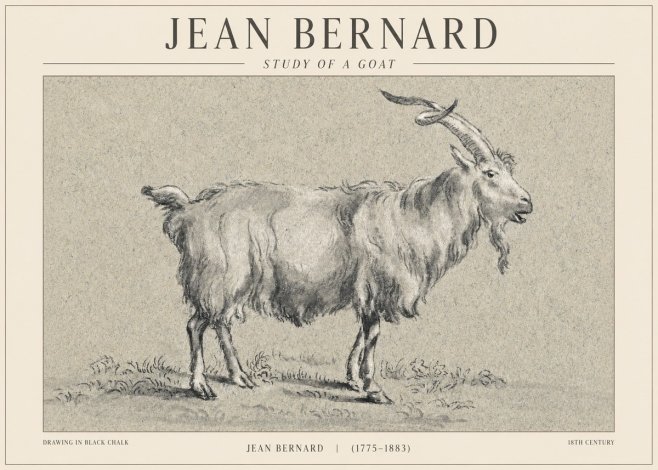 Jean Bernard Study of a Goat II No1 - Poszter