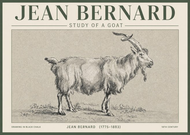 Jean Bernard Study of a Goat II No3 - Poszter
