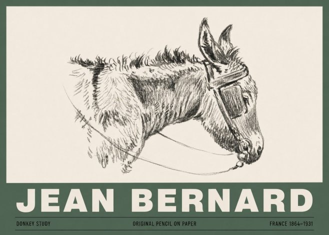 Jean Bernard Donkey Study II No3 - Poszter