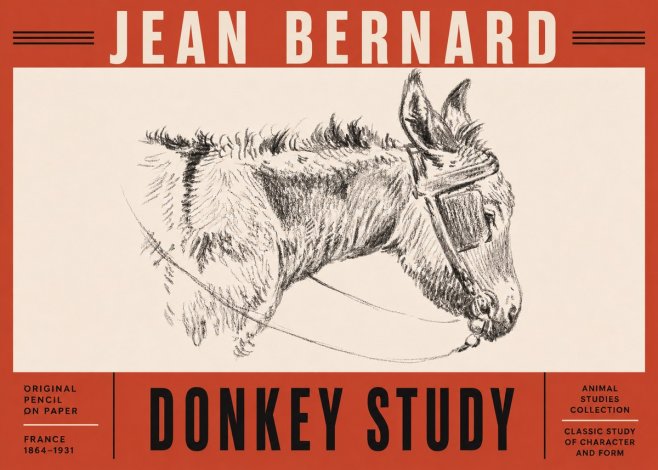 Jean Bernard Donkey Study II No5 - Poszter