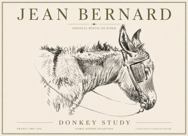 Jean Bernard Donkey Study II No6 - Poszter