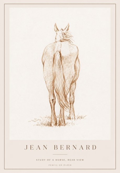 Jean Bernard Study of a Horse, Rear View No1 - Poszter