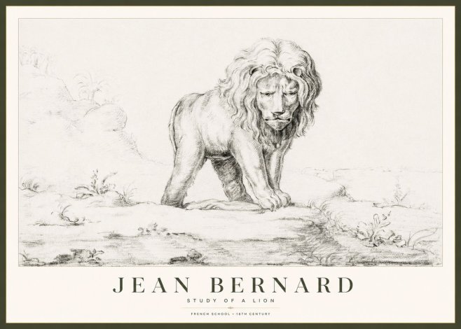 Jean Bernard Study of a Lion I No1 - Poszter