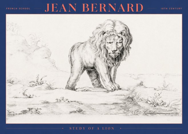 Jean Bernard Study of a Lion I No2 - Poszter