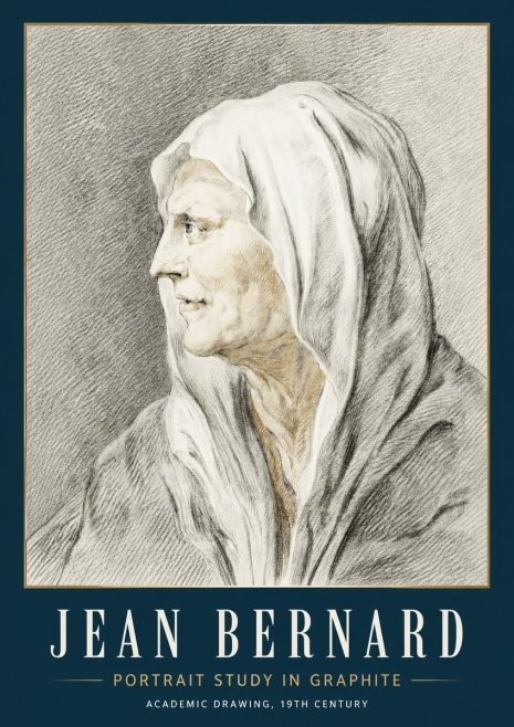 Jean Bernard Profile Study of a Hooded Figure No5 - Poszter