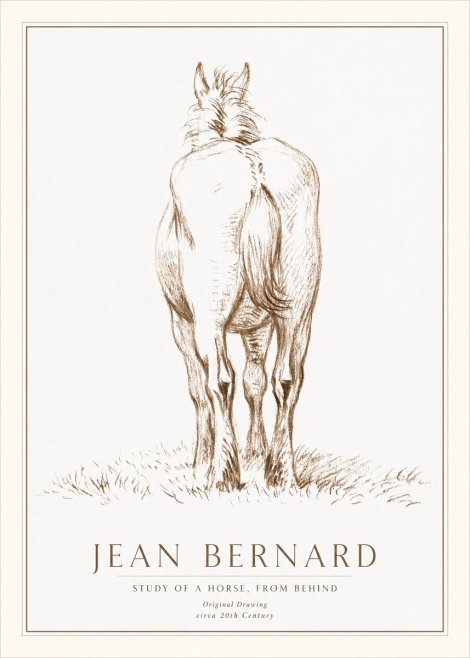 Jean Bernard Horse Study - from Behind No2 - Poszter