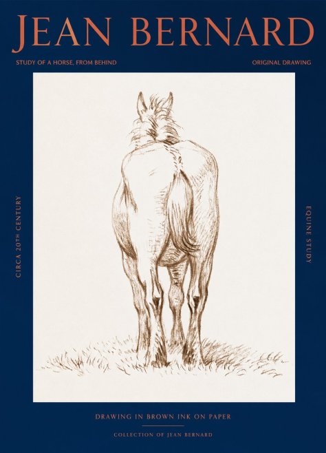 Jean Bernard Horse Study - from Behind No3 - Poszter