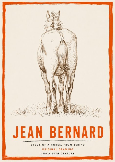Jean Bernard Horse Study - from Behind No4 - Poszter