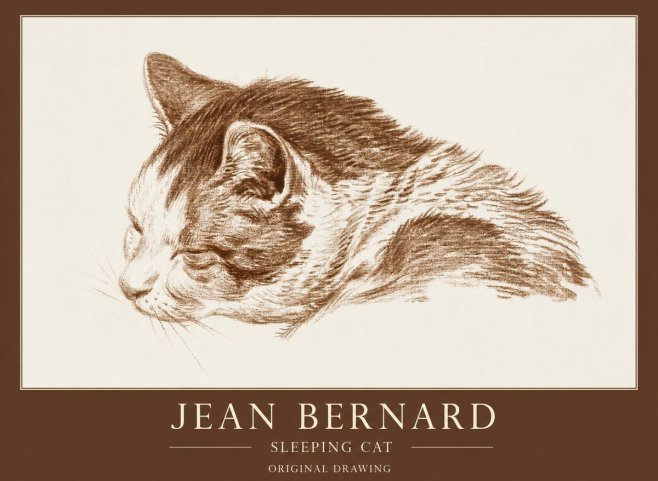 Jean Bernard Sleeping Cat II No1 - Poszter