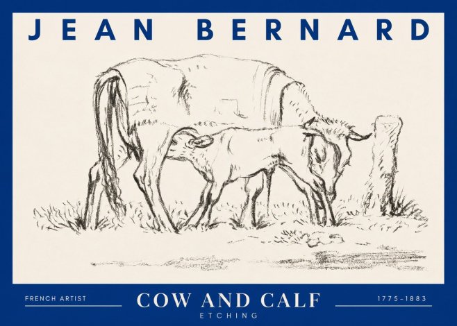Jean Bernard Cow and Calf I No2 - Poszter