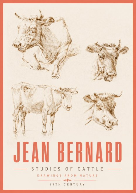 Jean Bernard Studies of Cattle II No5 - Poszter