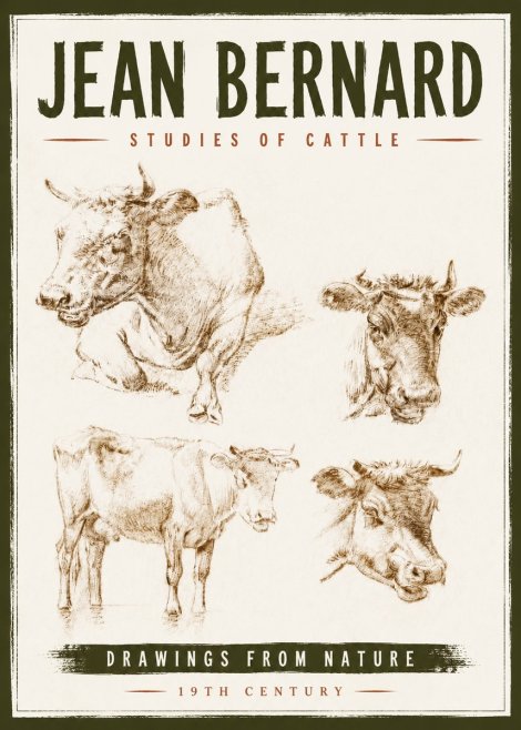 Jean Bernard Studies of Cattle II No6 - Poszter