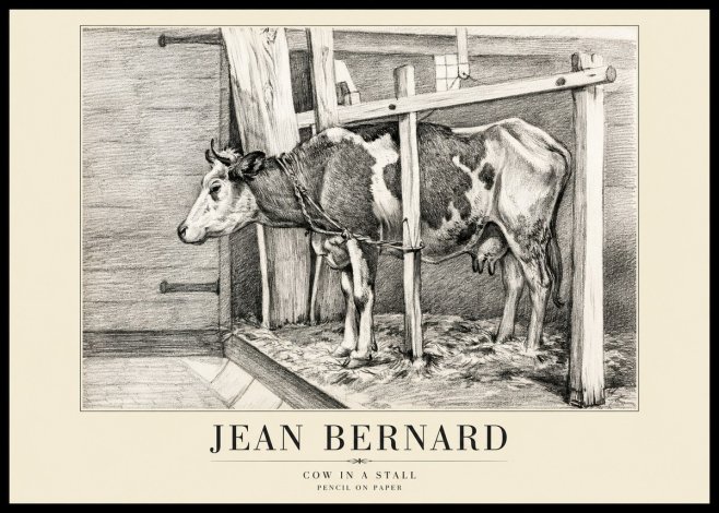 Jean Bernard Cow in a Stall No1 - Poszter