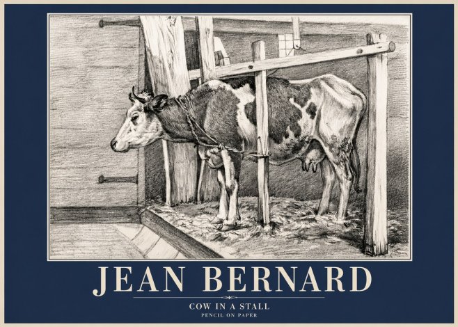 Jean Bernard Cow in a Stall No4 - Poszter