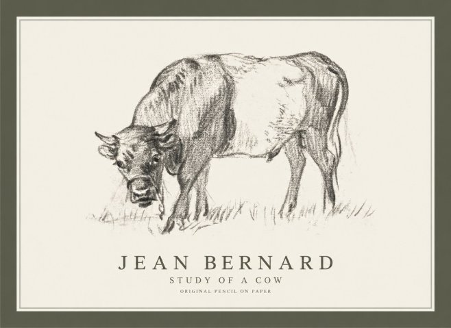 Jean Bernard Study of a Cow II No1 - Poszter