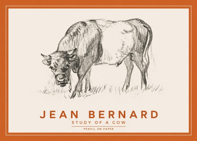 Jean Bernard Study of a Cow II No2 - Poszter