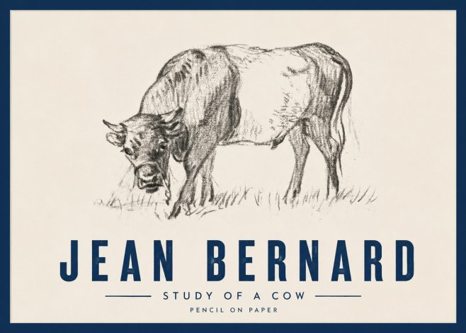 Jean Bernard Study of a Cow II No4 - Poszter