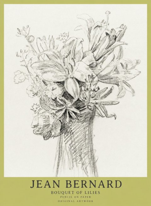 Jean Bernard Bouquet of Lilies No1 - Poszter
