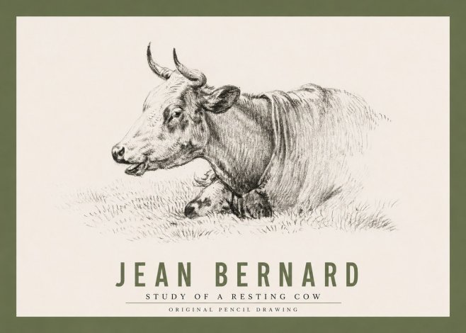 Jean Bernard Study of a Resting Cow IV No2 - Poszter