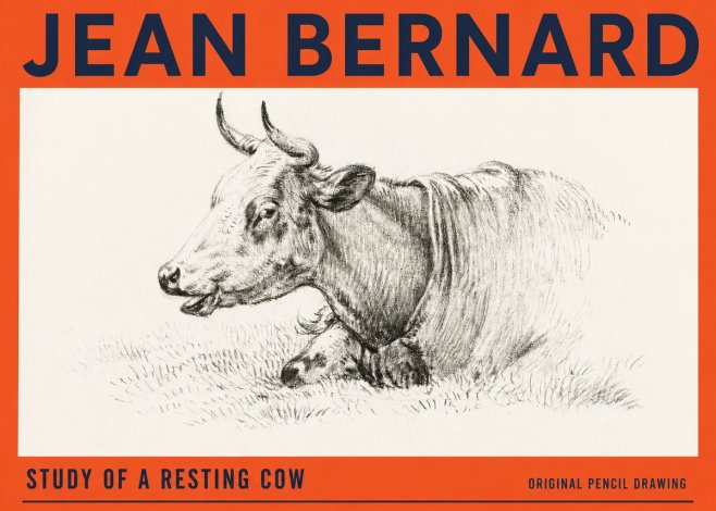 Jean Bernard Study of a Resting Cow IV No3 - Poszter
