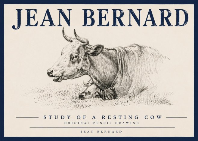 Jean Bernard Study of a Resting Cow IV No4 - Poszter