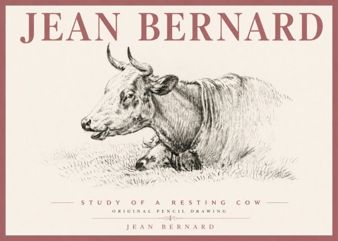Jean Bernard Study of a Resting Cow IV No6 - Poszter