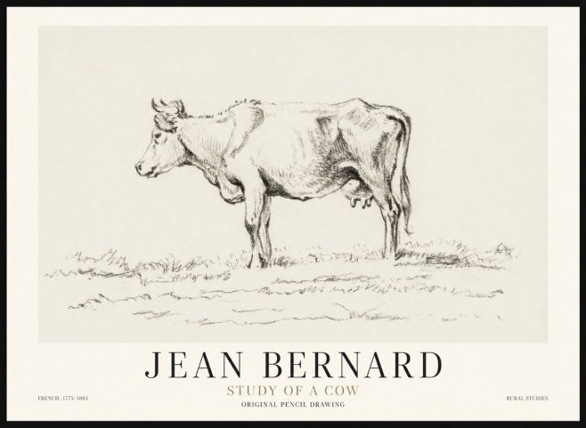 Jean Bernard Study of a Cow III No1 - Poszter