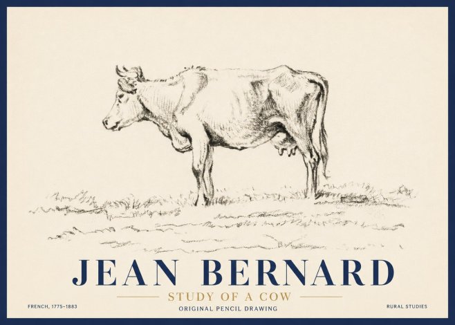Jean Bernard Study of a Cow III No4 - Poszter