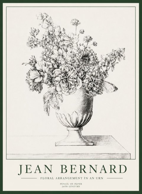 Jean Bernard Floral Arrangement in an Urn No1 - Poszter