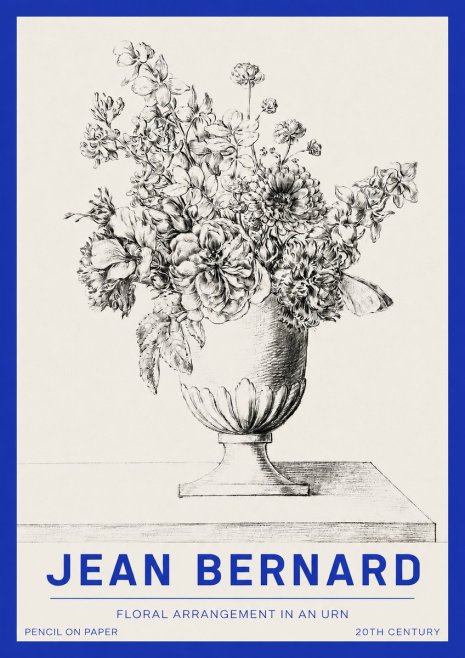 Jean Bernard Floral Arrangement in an Urn No2 - Poszter